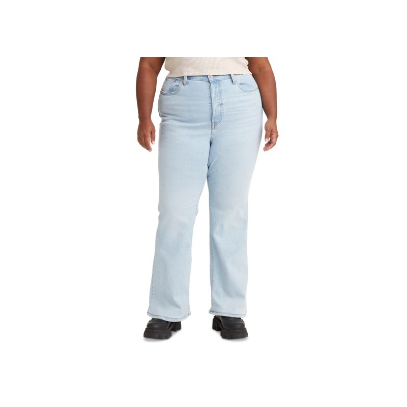 Trendy Plus Size Cotton Ribcage High-Rise Jeans